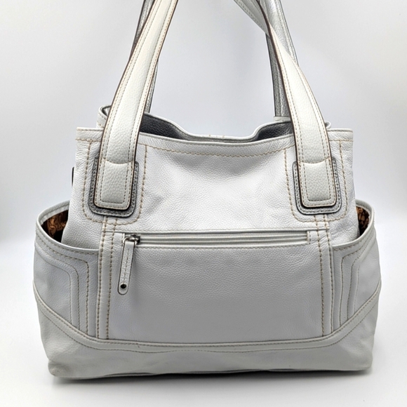 Tignanello Bone & Silver Leather Bag - Picture 2 of 6